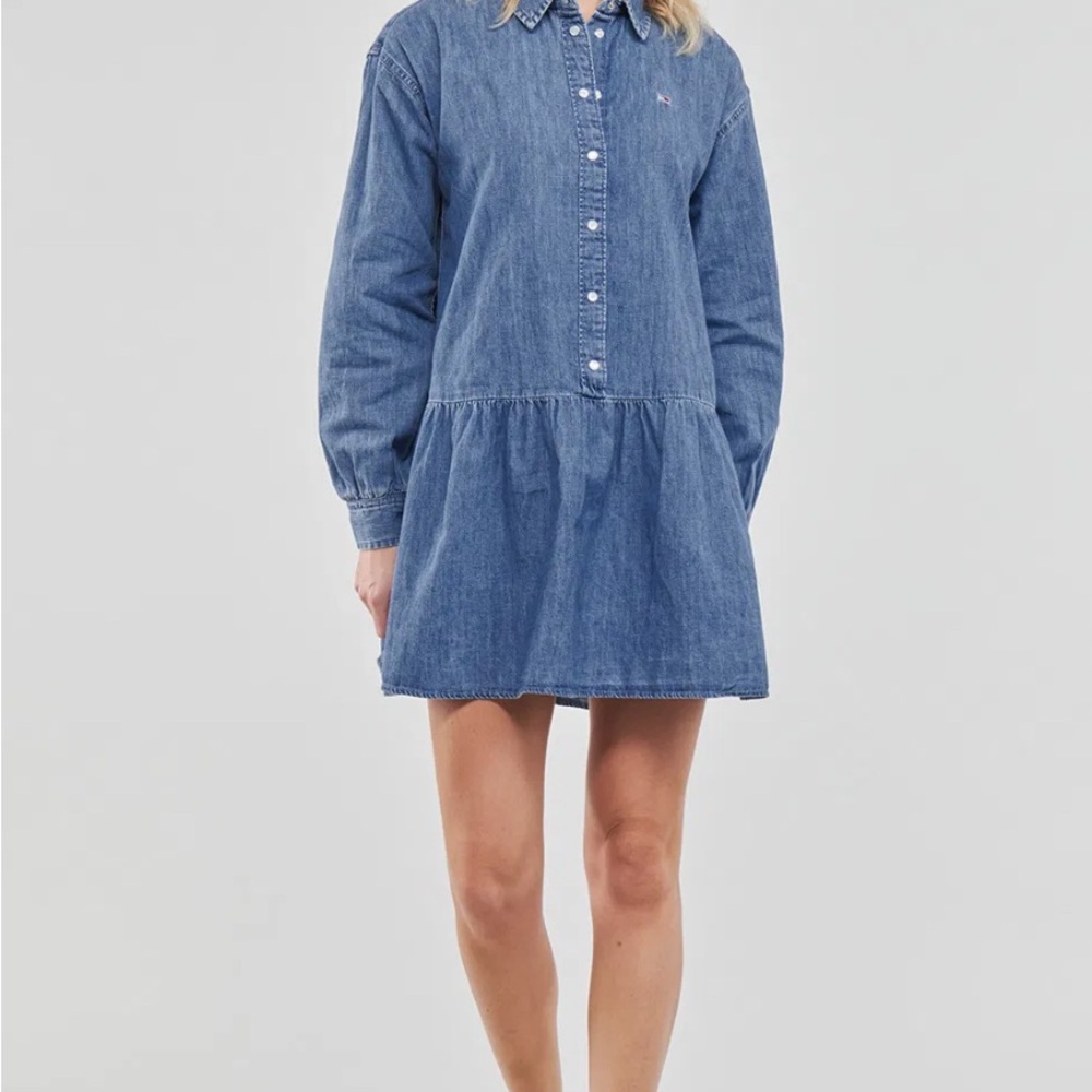 Dress Tommy Jeans TJW CHAMBRAY SHIRT DRESS Sz L NWOT